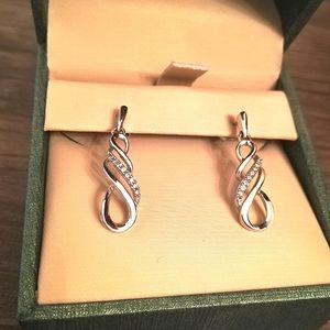 Diamond Infinity Drop Earrings.